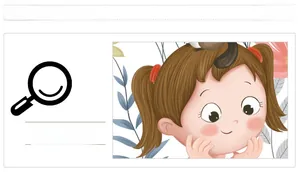 Close-up of a cartoon girl pattern on educational classroom wall stickers with high detail
