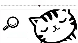 Close-up of minimalist black cat sticker detail with cute sleeping facial expression