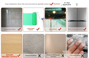 Guide for wall sticker application on tile, glass, metal, wood, and unsuitable surfaces