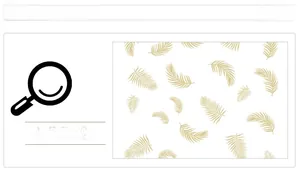 Detail shot of golden leaf patterns on a white self-adhesive wall sticker background