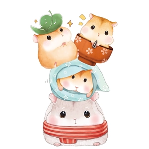Cute cartoon hamster waterproof wall stickers for bathroom and toilet decoration