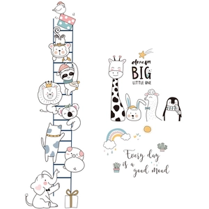Cartoon animal wall stickers featuring giraffe elephant and koala for nursery decor
