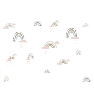 Nordic Morandi cloud and rainbow wall sticker set for bedroom decoration