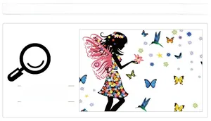 Détails du motif de fée fleurie avec papillons colorés et autocollants muraux floraux