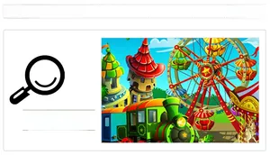 Detailed close-up showing vibrant cartoon train and ferris wheel print on the wall sticker