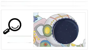 Detail of cartoon astronaut wall stickers with vibrant colors for kids' room decor