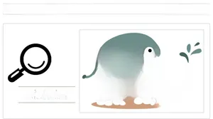 Detail showing a minimalist cartoon elephant wall sticker with soft gray and green tones