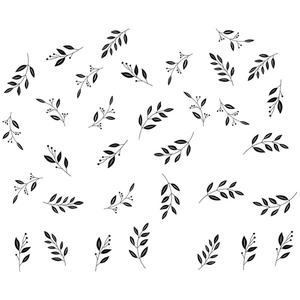 Minimalistische Blumen-Wandaufkleber mit schwarzen Blattmustern für die moderne Raumdekoration
