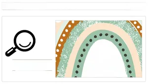 Detail of Nordic style rainbow and polka dot pattern with matte fabric texture