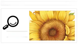 Detailed close-up of sunflower wall sticker with vibrant yellow petals and brown core