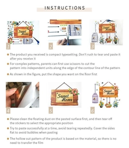Step-by-step DIY guide for applying flower wall stickers with Sweet Home birdcage design