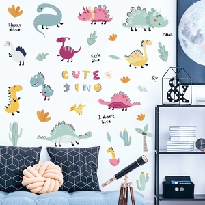 Autocollants Muraux Dosaure Dessin Animé Pour Chambre D'enfant DIY Amovible PVC Imperméable Couleurs Macaron Décoration Murale Chambre