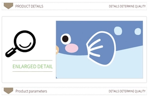 Macro view showing the enlarged detail of cartoon ocean fish wall decals for kids' rooms