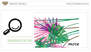Detailed macro view of tropical monstera and palm leaf wall sticker texture and print