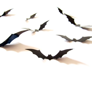 Black 3D bat wall stickers made of PVC for Halloween party window and home decoration