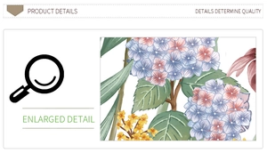 Close-up showing the high-definition floral print of daisy and hydrangea wall stickers