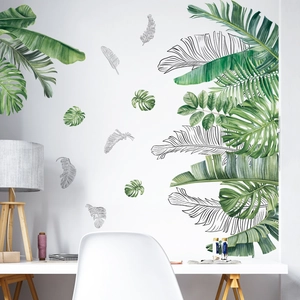 Stickers muraux feuilles tropicales monstera pour une déco de chambre nordique