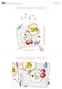 Detail showing cartoon breakfast wall stickers dimensions for kitchen decor