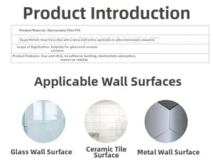 Instructional guide for static PVC Christmas window stickers for glass and tiles