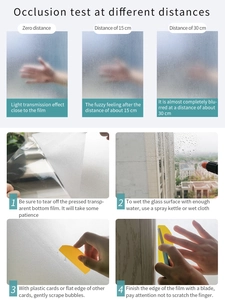 Privacy glass film installation guide and frosted shielding test at various distances