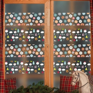 Christmas Santa Claus Snowman Reindeer PVC Window Stickers Glass Waistline Decals For Mall Home Festive Holiday Decoration
