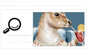 Detailed watercolor illustration of a deer wearing a red sweater for Christmas glass decals