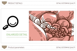 Macro detail of the hand-drawn floral wall sticker with intricate petal patterns