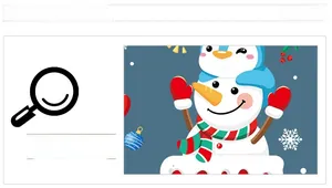 Close-up of Christmas window sticker featuring a cute snowman with a penguin and scarf