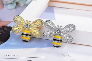 Exquisite bee brooches with zircon crystals and colorful enamel oil finish