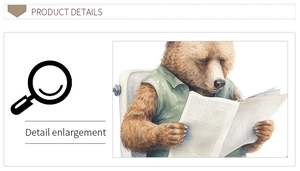 Macro detail of cute bear sticker showing fine watercolor texture and sharp printing