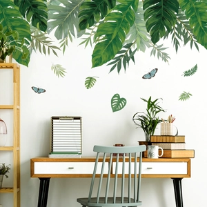 Stickers muraux de plantes tropicales avec feuilles de monstera pour décoration