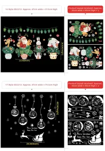 Detail layout of Christmas window stickers with Santa and reindeer motifs in PVC material