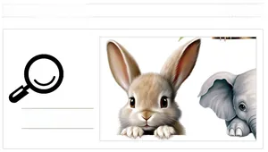 Close-up of cute cartoon animals wall stickers with detailed elephant and rabbit graphics