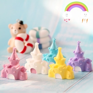 Resin Castle Lifebuoy Charms For DIY Phone Case Decoration Handmade Jewelry Accessories Cartoon Miniature Figurines