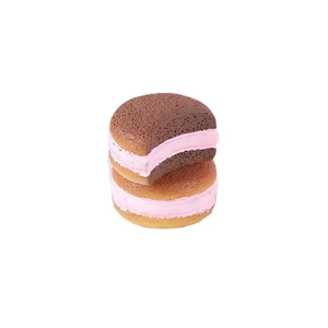 Juguete squishy macaron grande de resina bicolor con textura realista para manualidades DIY