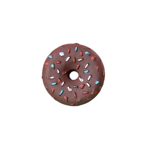 Resin chocolate donut miniature charm with colorful sprinkles for DIY craft projects
