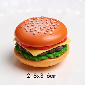Mini ciondolo per hamburger 2.8x3.6cm con dettagli in resina realistica per portachiavi