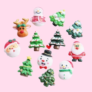 Christmas resin charms featuring Santa, Snowman and Reindeer figurines for DIY crafts