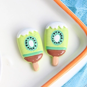 Ciondoli ghiacciolo al kiwi in resina per custodie fai-da-te e accessori per capelli