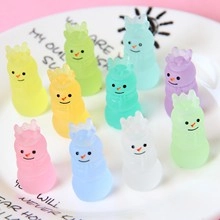 Luminous resin snowman charms in multiple colors for DIY jewelry and micro landscapes