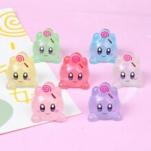 Detailliertes Set bunter Mini-Kirby-Schweinefiguren aus Harz für DIY-Bastelarbeiten