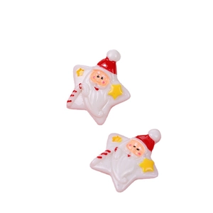 Christmas resin star with Santa Claus figure for DIY crafts and phone case decoration