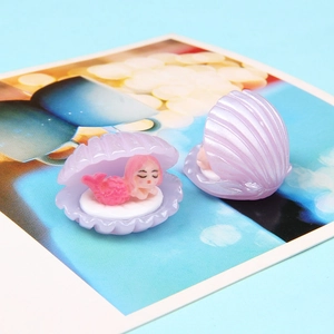 Parelmoer zeemeermin in schelp hars miniatuurbeeldjes voor DIY oceaan thema decor