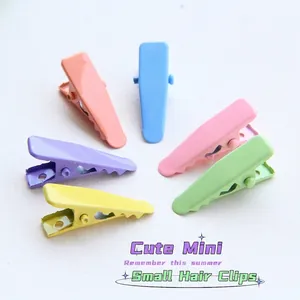 Set di 6 mini fermagli per capelli in metallo color pastello macaron per donne e bimbe