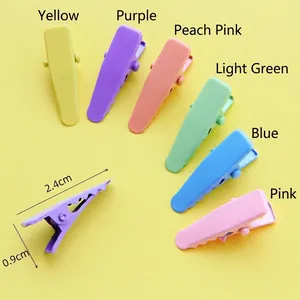 Set di fermagli per capelli in metallo lucido da 2,4 cm in vari colori vivaci