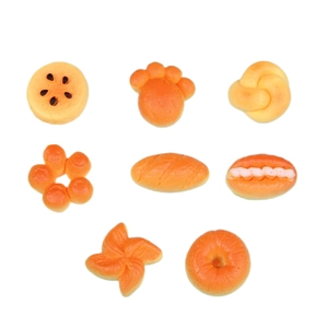 8-piece miniature resin bread model set with realistic texture for DIY crafts and decor