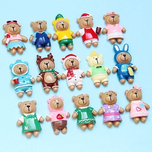 Flat back resin bear charms in 15 styles for DIY phone case and fridge magnet crafts