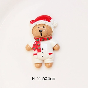 Detail view of cartoon resin Christmas bear accessory with 2.6x4cm dimensions