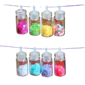 Ciondoli mini bottiglie di vetro con paillettes a stella colorate per gioielli fai-da-te