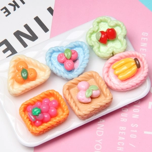 Simulatie Fruit Hars Ornamenten Voor DIY Haarspelden Hoofddeksels Kinderen Speelhuis Speelgoed Miniatuur Voedsel Fruit Gebak